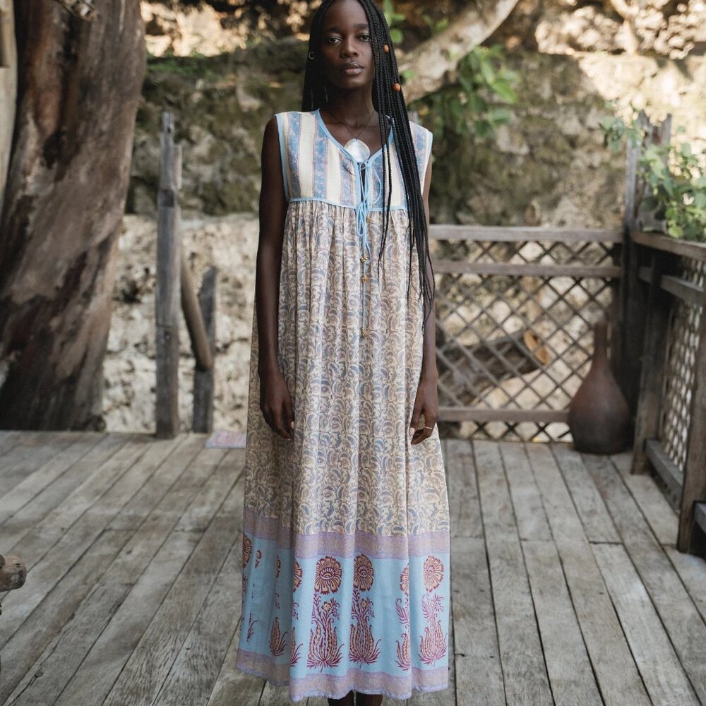 Daughters of India Aahna Dress ~ Blue Bell